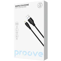 Кабель Proove Simple Silicone USB to Lightning 2.4A (1m) black - мініатюра 2