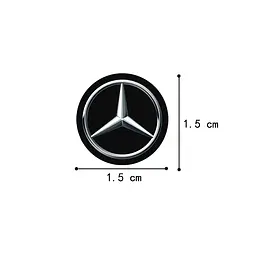 Наклейка з логотипом Mercedes-Benz для автоключів d=15 мм Пластикова об'ємна (Завод) - мініатюра 2