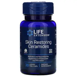 Відновлення шкіри, Skin Restoring Ceramides, кераміди, 30 вегетаріанських капсул Life Extension vit0001681