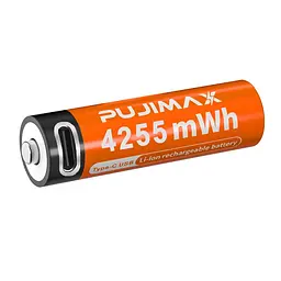 Акумулятори пальчикові AA з входом USB Type-C 4255mWh 1.5V акумуляторні батареї з роз'ємом для заряджання Pujimax 2шт з кабелем - мініатюра 4