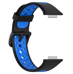 Силіконовий ремінець Primolux Perfor Classic для смарт-годинника Huawei Watch Fit 2- Black Blue - мініатюра 3