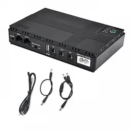 ДБЖ UPS для роутера 36W DC1036P, 10400 mAh Black DC 5/9/12V, 5.5x2.5mm, USB, POE для конвертера, ONU, камери - мініатюра 2