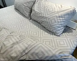 Постільна білизна LARA бязь d11266s Ромб Light Gray сімейна - мініатюра 2