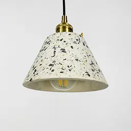 Підвіс Terrazzo Cono із білим бетонним плафоном в стилі Ар-деко Line.F MJ 165/1 WT - мініатюра 5