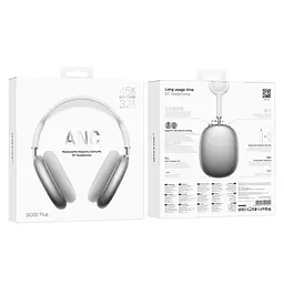 Накладні навушники Borofone BO35 Plus Adorable, ANC, BT headphones, BT5.4, AUX, 400mAh, 32h, 45h, silver - мініатюра 6