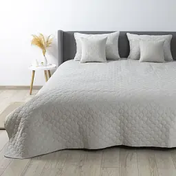 Покривало ТЕП Velour світло-сіре Ромб круглий 240x260 см