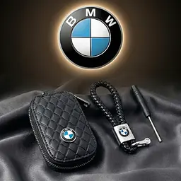 Автонабір №15 для BMW брелок і чохол для автоключів з логотипом ромб чорний