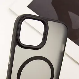 TPU+PC чохол Blueo Skin Friendly Frosted with MagSafe для Apple iPhone 15 (6.1) Чорний / Black - мініатюра 5