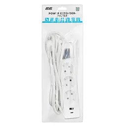 Мережевий фільтр-подовжувач 2E SP-315M-3USB-WH 3 м, 3xТипF, 16 А, 1xUSB-A, 1xUSB-C - мініатюра 5