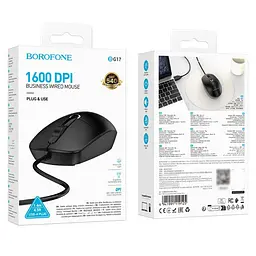 Миша Borofone BG17 чорний - мініатюра 7