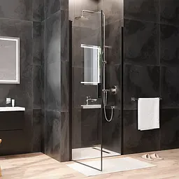 Душові двері AM.PM Gem 90x195 прозоре скло black matt W90UG-090-1P-195BT - мініатюра 6