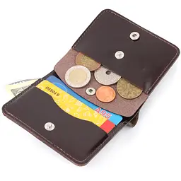 Чоловіче шкіряне портмоне SHVIGEL 9,3х9,5х1,3 см acs0022801 - мініатюра 5