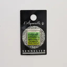 Акварельна фарба Sennelier, полукювета, S1, Фтало-зелений світлий (Phthalo. Green Light)
