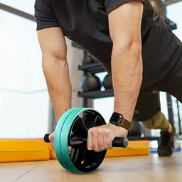Ролик для пресу подвійний Gymtek блакитний - мініатюра 4