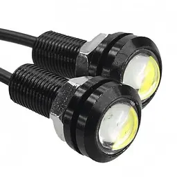 Денні ходові вогні ДХО очі врізні LED / D23 мм / 3W 220 lm / затягуються гайкою / Білі 2 шт.