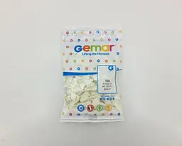 Латексна кулька, Gemar, пастель, білий, 3 дюйм (8 см), 100 штук, для свят і фотозон