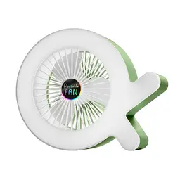 Настільний акумуляторний вентилятор Desktop Fan S37 з RGB-підсвіткою, 3 швидкості, 2,8 Вт, салатово-білий