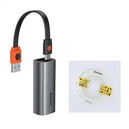 Мережевий адаптер USB Хаб Baseus Steel Cannon Series USB-A/Type-C Bidirectional Gigabit LAN Adapter CAHUB-AF0G Dark Grey - мініатюра 2