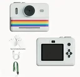Дитяча цифрова фотокамера RAINBOW 2,8" миттєвий друк з термопринтером 1500 мАч Білий - мініатюра 2