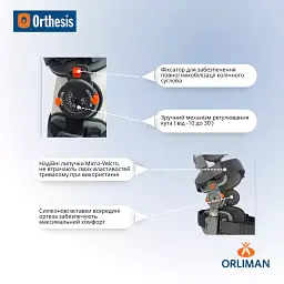 Армований колінний ортез з обмежувачем Orliman 94260 (94260/UNI-869) - мініатюра 5