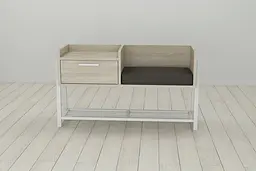 Банкетка з тумбочкою Ferrum-decor Бланка 540x1000x320 метал Білий ДСП Сонома 16 мм (FRD-103034) - мініатюра 3