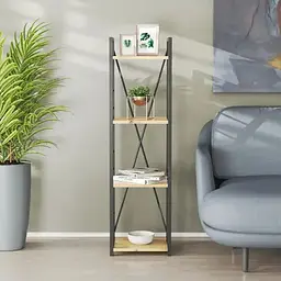 Етажерка 4/34 Ferrum-decor Серії Коннект 120x34x28 чорний ДСП Дуб Артізан 16мм (FRD-104273)