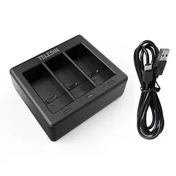Зарядний пристрій TELESIN GoPro HERO 9/10/11/12 Charger 3х8000 мА (GP-BCG-902) Black [64193] - мініатюра 6