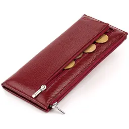 Горизонтальний тонкий гаманець зі шкіри жіночий ST Leather 19326 бордовий - мініатюра 10