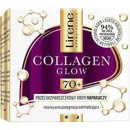 Відновлювальний крем для обличчя Lirene Collagen Glow 70+, 50 мл - мініатюра 2