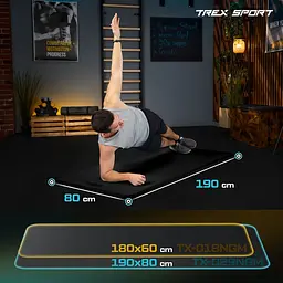 Коврик для йоги Trex Sport TX-029NGM NBR 2см 190х80 чорний - мініатюра 2