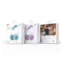 Навушники накладні XO BE57 Colorful Elf Kids Wireless Headphones Фіолетові - мініатюра 3