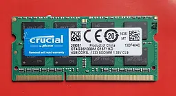 Оперативна пам'ять для ноутбука Crucial 2Rx8 SO-DIMM DDR3 4GB 1333MHz PC3L-10600 1.35v/1.5v Б/В - мініатюра 2