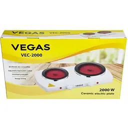 Електроплита Vegas VEC-2000W керамічна двоконфорочна (VEC-2000W) - мініатюра 4