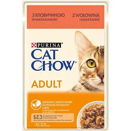 Вологий корм Purina Cat Chow Adult для дорослих кішок із яловичиною та баклажанами 85 г