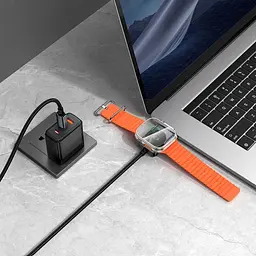 БЗП Hoco CW66 PD100W+iWatch 2-in-1 charging cable Black - мініатюра 4