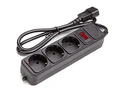 Фільтр-подовжувач для ДБЖ PowerPlant 1м 3 розетки Black (PPUA10M10S3) - мініатюра 2