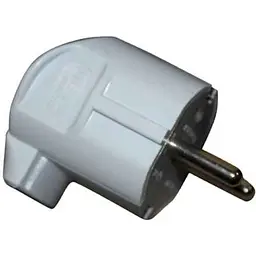 Вилка DE-PA із заземл. кутова 16А 250 V (Біла)