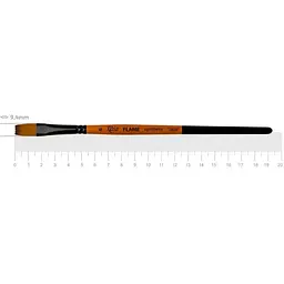 Пензель синтетика плоска FLAME 1368F №6 коротка ручка Rosa