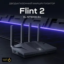 WiFi 6 маршрутизатор GL.iNet Flint 2 (GL-MT6000-EU) 2.5G дводіапазонний (73-01005) - мініатюра 6
