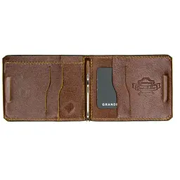 Шкіряний затискач для грошей чоловічий GRANDE PELLE 10х8х1 см acs0032192 - мініатюра 2