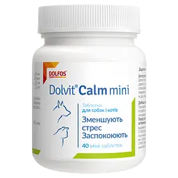 Заспокійливий засіб Dolfos Dolvit Calm Mini для котів і собак малих порід 40 таблеток