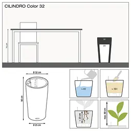 Вазон Lechuza Cilindro Color, 13 л, пісочно-коричневий (13956) - мініатюра 4