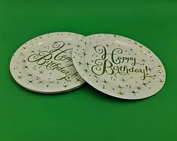 Тарілки паперові одноразові дитячі "Happy Birthday золото" 18 см, 10 шт No35 (1 пачка)