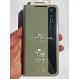 Оригінальний чохол-книжка для Samsung Galaxy S21 FE (G990) S-View Clear View Smart Cover Olive Green EF-ZG990CMEGRU - мініатюра 2