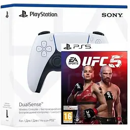 Геймпад Sony DualSense (White) + Гра UFC 5 (англійська версія)