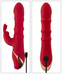 Вібратор-кролик You2Toys Double Bunny 23.7 см (червоний) - мініатюра 20