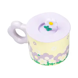 Чашка керамічна Happy Life Flowers з кришкою жовта 300 мл HP7196Y - мініатюра 3