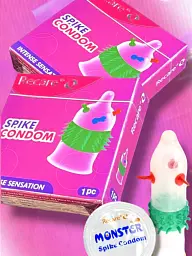 Презерватив Recare Spike Pink з шипами та кульками 1 шт. (ROZ6501053560) - мініатюра 2