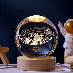 Нічник сонячна система, світильник 3D Кришталева куля в дитячу від юсб - мініатюра 3