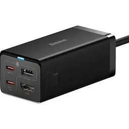 Мережевий зарядний пристрій Baseus GaN5 Pro Desktop Fast Charger 67W Black + Cable USB-C (CCGP110201) [96289]